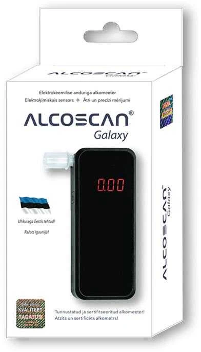 Alkotesteris Alcoscan Galaxy pakuotėje