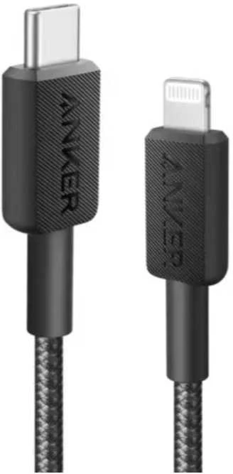 „Anker“ – 322 USB-C–Lightning laidas (3 pėdų, pintas) – baltas