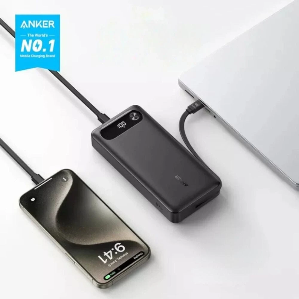 „Anker“ 20000mAh 87W su integruotu USB-C juodu