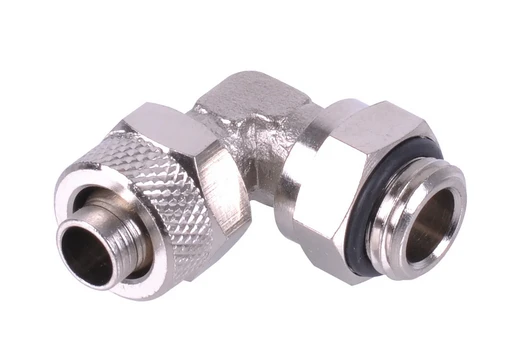Kein Hersteller Be gamintojo jungties, 90 laipsnių G1/4 colio iki 10/8 mm kampo, sidabrinis blizgus