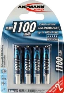 1x4 Ansmann NiMH rech. baterija 1100 Micro AAA 1050 mAh