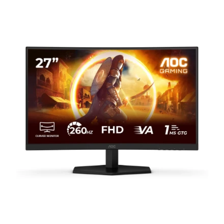 Žaidimų monitorius AOC C27G42ZE, 27" Full HD (1920x1080) lenktas VA, 260Hz, 1ms, HDR10, Adaptive Sync