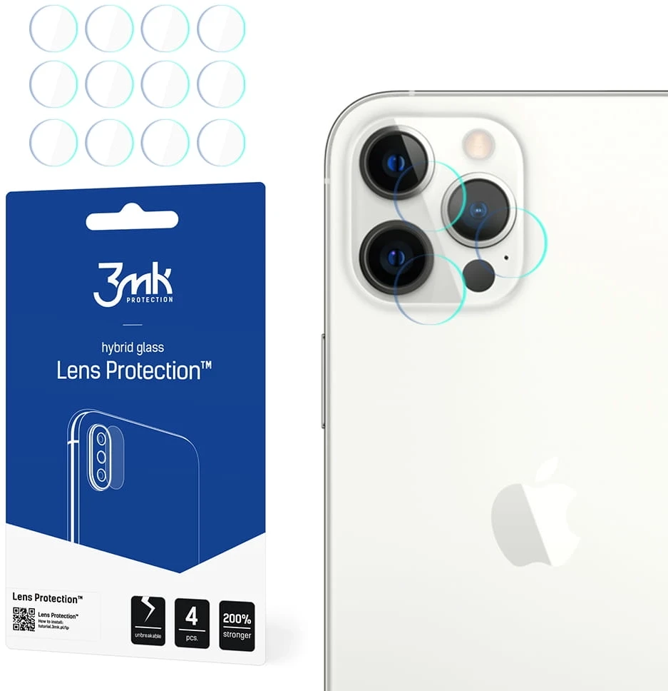LCD apsauginė plėvelė kamerai 3MK Flexible Glass Lens Apple iPhone 12 Pro Max