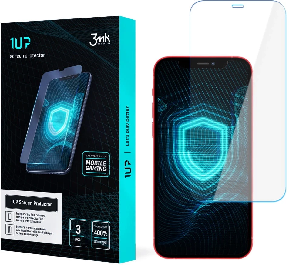 LCD apsauginis stikliukas 3mk 1UP Apple iPhone 12/12 Pro juodas