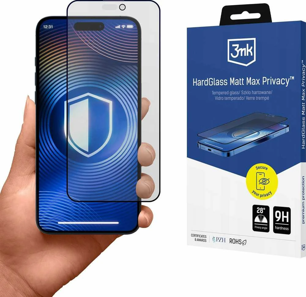 3MK kieto stiklo matinis „Max“ dėklas „Apple iPhone 15 Pro 6.1“