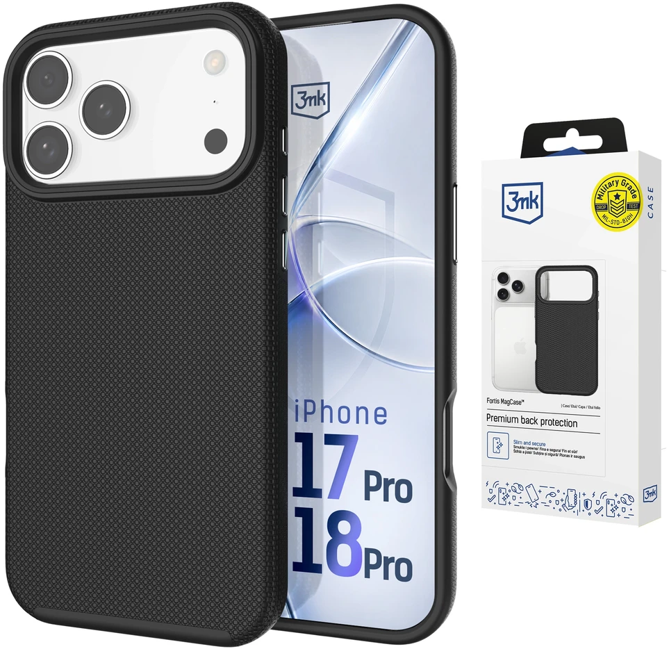Dėklas 3Mk apsauga 3mk Fortis MagCase iPhone 17 Pro - Juodas