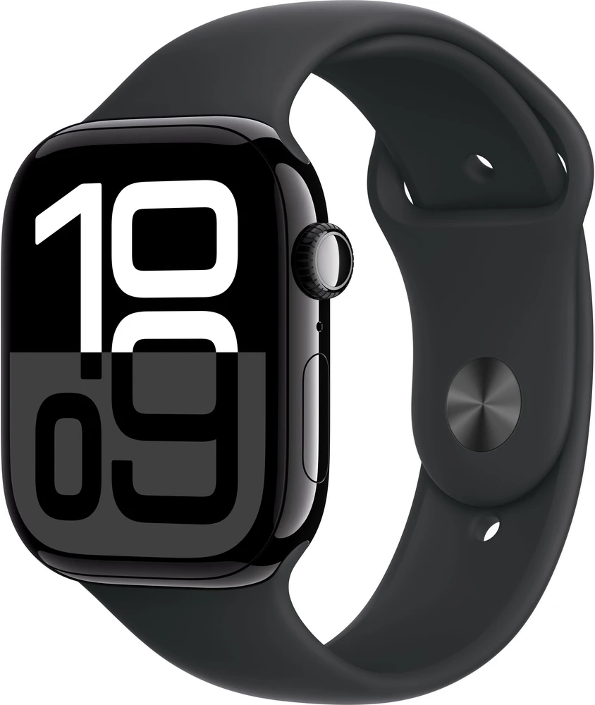 Išmanusis laikrodis Apple Watch Series 10 GPS 46mm Jet Juodas Aliuminio Case with Juodas Sport Band - S/M