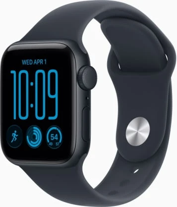 Apple Watch SE 3 GPS 40mm Midnight Aluminium Case with Navy Blue Sport Band - S/M - MJKY4ET/A