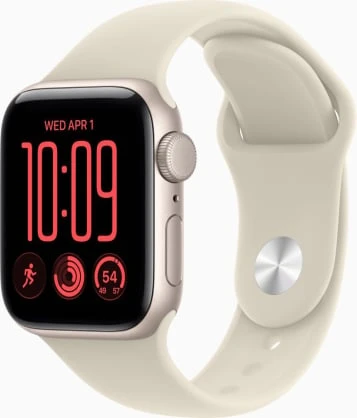 Apple Watch SE 3 GPS 44mm Starlight Aluminium Case with Sand Sport Band - S/M - MJL34ET/A