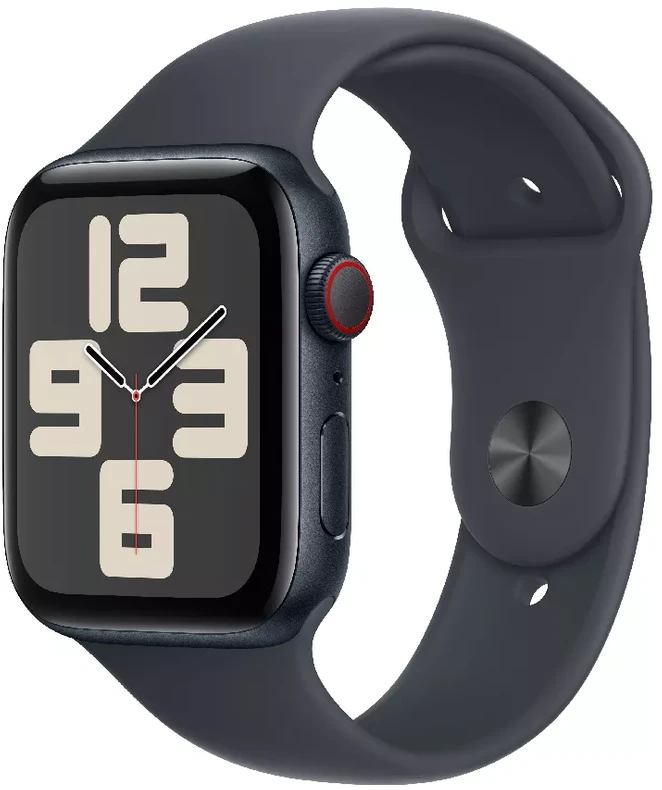 Išmanusis laikrodis Apple Watch SE GPS + Cellular 44mm Midnight Aliuminio dėklas su Midnight Sport Band - M/L