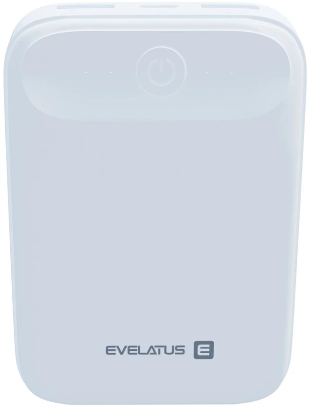 Evelatus EPB07 10000mAh Kompakts Power Bank x2 USB Ātrs 18W uzlāde Balta