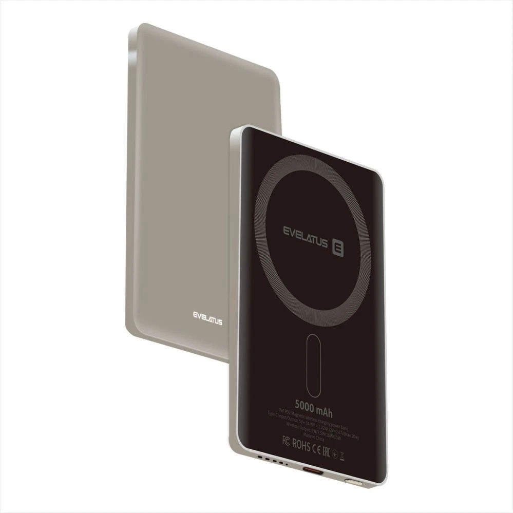 Powerbank Evelatus Zewnętrzny akumulator PD20W 5000mAh Power Bank MagLink Elite With Wireless charging Pilkas (EVEP02PBME)