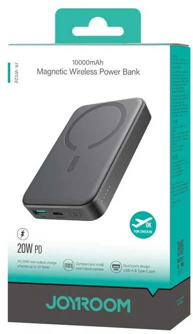 Išorinė baterija Power Bank Joyroom JR-W020 20W MagSafe 10000mAh juoda