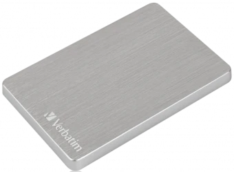 Kietasis diskas Verbatim Store 'n' Go ALU Slim 1TB Sidabrinis – išorinis standusis diskas, USB 3.0 Micro-B