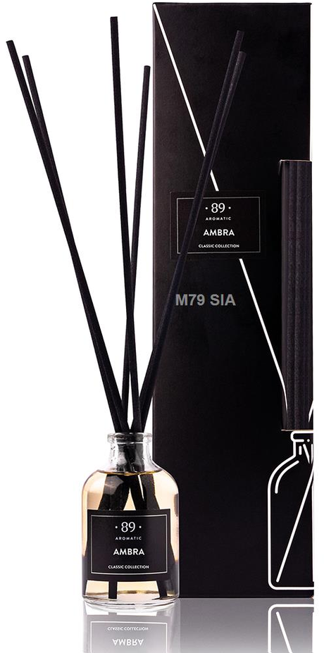 Aromatic 89 Namų kvapas su lazdelėmis Ambra (santalo, muskuso ir gvajakmedžio kvapo), 50 ml