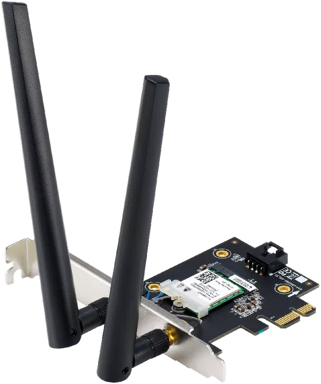 Asus | WiFi 7 PCI-E adapteris su 2 išorinėmis antenomis | PCE-BE6500 | 802.11be | Tinklo palaikymas: ne | MU-MiMO: ne | nėra mobiliojo plačiajuosčio ryšio