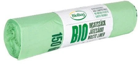 Compostable garbage bags BioBag 125/150L (5 pcs. per roll) 35mkr. 75x 115cm žalias