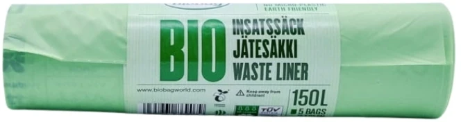 Waste bags compostable BioBag 125/150L Superline (10 pieces in a roll) 35mkr. 68x91cm žalias