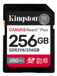 Atminties kortelė Kingston | Canvas React Plus | 256 GB | SD | Flash atminties klasė 10