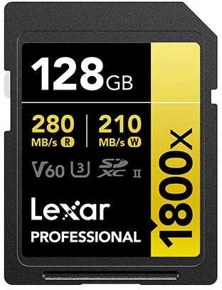 Atminties kortelė LEXAR PRO 1800X SDXC U3 (V60) UHS-II R280/W205 128GB – 2 vnt. pakuotėje