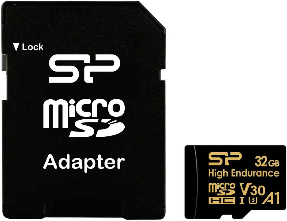 Silicon Power atminties kortelė Micro SDHC 32GB High Endurance + adapteris