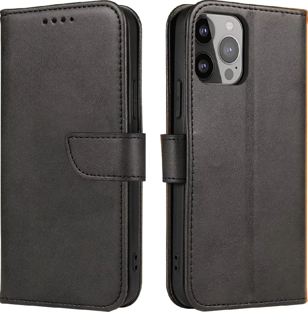 Hurtel Magnet Nothing Phone 1 atverčiamas wallet su stoveliu dėklas telefonui juodos spalvos