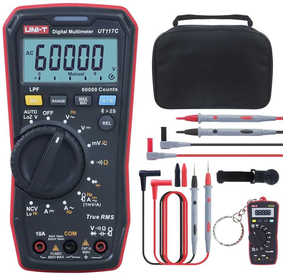 Didelio tikslumo skaitmeninis multimetras AC/DC 600V; AC/DC 10A; 50kHz; 40MΩ; 1000uF; LoZ; LPF; NCV; 60000; True RMS; BT, UNI-T