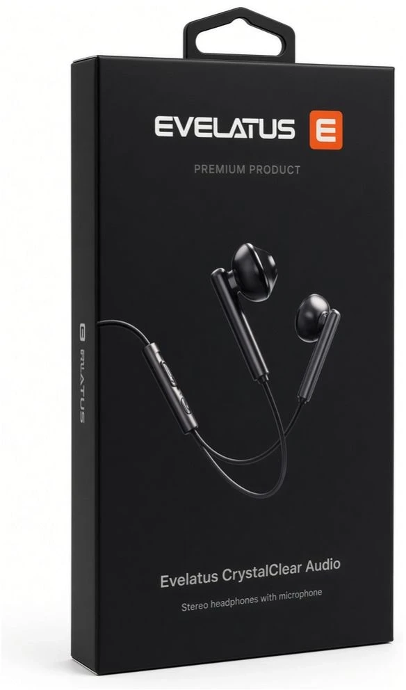 Ausinės Evelatus Crystal Clear Audio juoda (CCA-3.5BL)