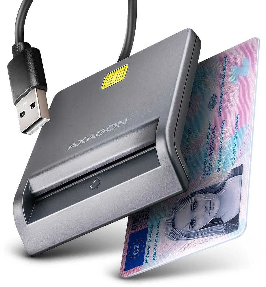 AXAGON CRE-SM3T USB išmaniųjų kortelių skaitytuvas