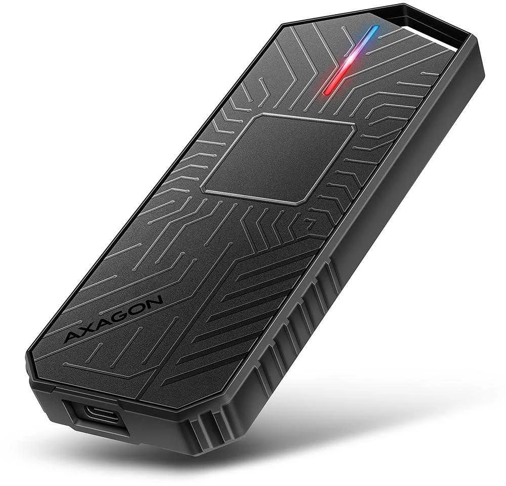 „AXAGON USB-C 10Gbps“ – M.2 NVMe ir SATA SSD GAME M.2 dėžutė | EEM2-GAM