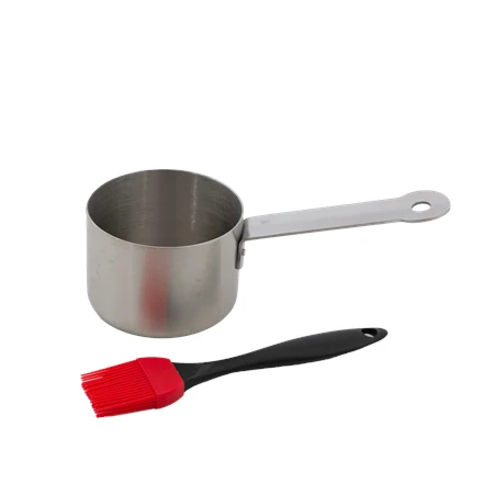 Barbecook nerūdijančio plieno padažų indelis su teptuku, 10.5 x 7.5 x 23 cm