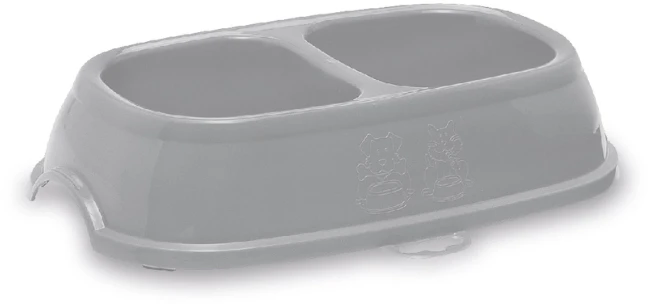 Affek Design Stefanplast šėrimo dubenėlis Break 13 0,2+0,2L 21x13x5cm įvairių spalvų pilkas/mėlynas