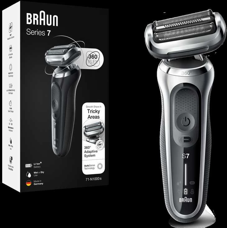 Barzdaskutė Braun | Shaver | 71-S1000s | Operating time (max) 50 min | Wet & Dry | Sidabrinis/Juodas