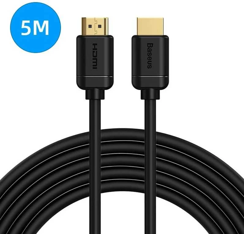 Baseus HDMI - HDMI 2.0 4K 30Hz kabelis 3D HDR 18Gbps 5m Juodas