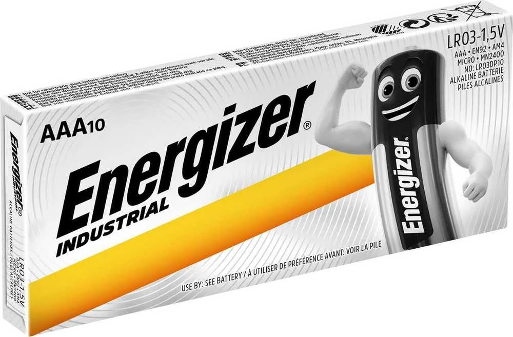 Energizer Industrial LR03 AAA Alkaline Elementai 10 Vnt