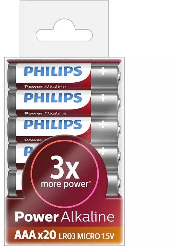 Philips AAA baterijos 20 vnt. pakuotė