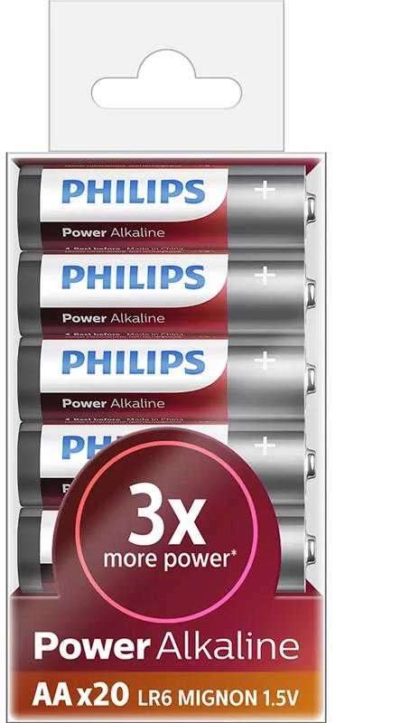 Philips AA baterijos, 20 vienetų pakuotė