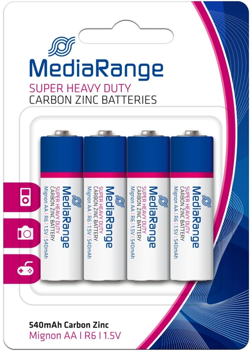 MediaRange anglies-cinko baterijos AA 1.5V/4 vnt. (MRBAT144)