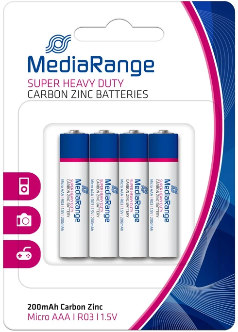 MediaRange BATTERY CARBON-ZINC AAA 1.5V/4PCS MRBAT141 MEDIARANGE