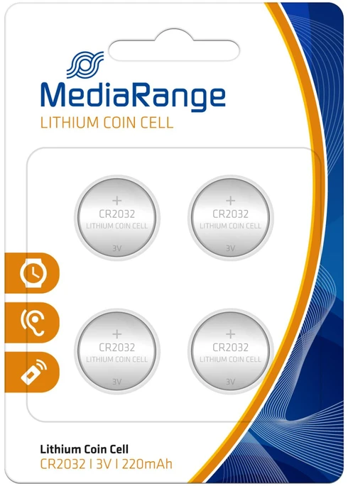 BATTERY LITHIUM CR2032 3V/4PCS MRBAT132 MEDIARANGE