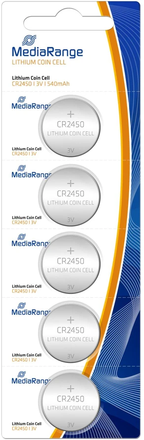 BATTERY LITHIUM CR2450 3V/5PCS MRBAT138 MEDIARANGE