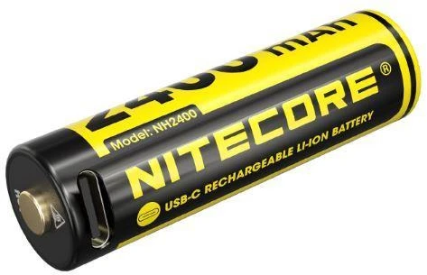 Nitecore NH2400 2400mAh USB-C įkraunamos AA baterijos, 2 vnt.