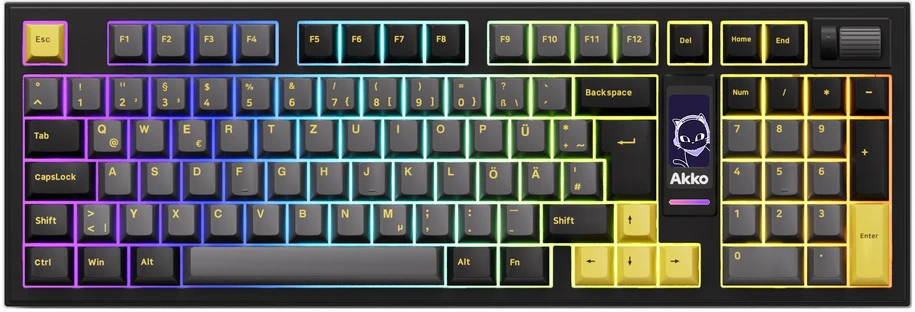 Klaviatūra žaidimams Akko 5098B Plus Juodas and Gold su wyświetlaczem - V3 Piano Pro