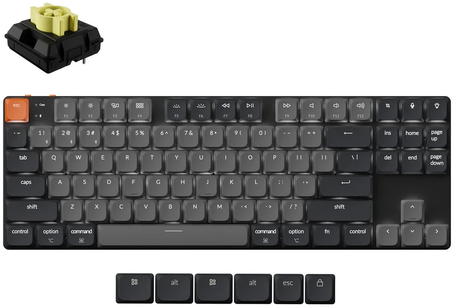 Keychron K1 QMK belaidė mechaninė klaviatūra (K1X-A4) | 6 versija