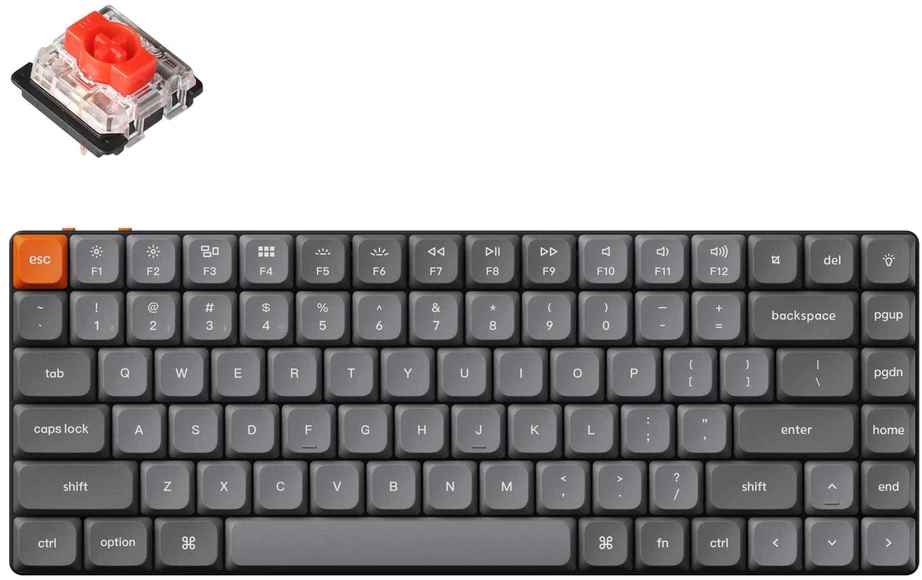 Žemo Profilio Klaviatūra Keychron K3 Max (Juoda) - Low Profile Gateron Raudona Switches (Nėra Hot-Swap)