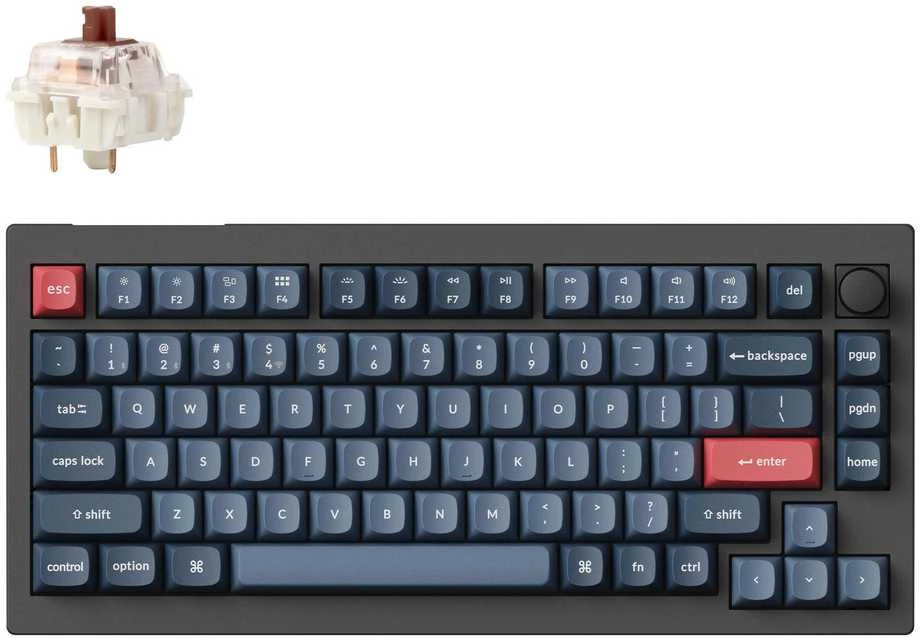 Keychron V1 MAX bevielė mechaninė 75% klaviatūra (V1M-D3)