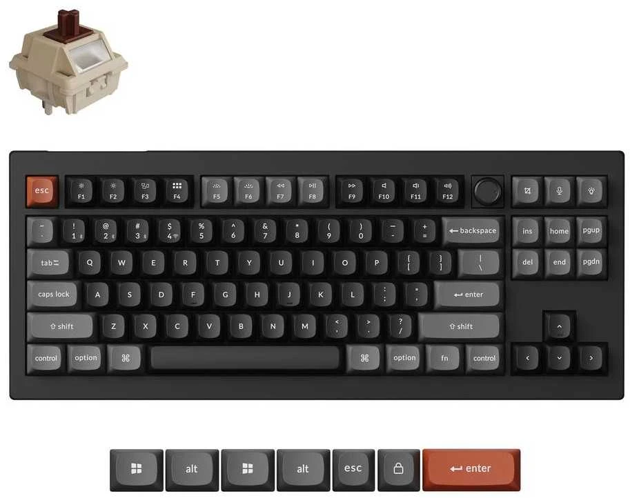Klaviatūra Keychron V3 Ultra (Juoda) - Keychron Silk POM Brown Switches