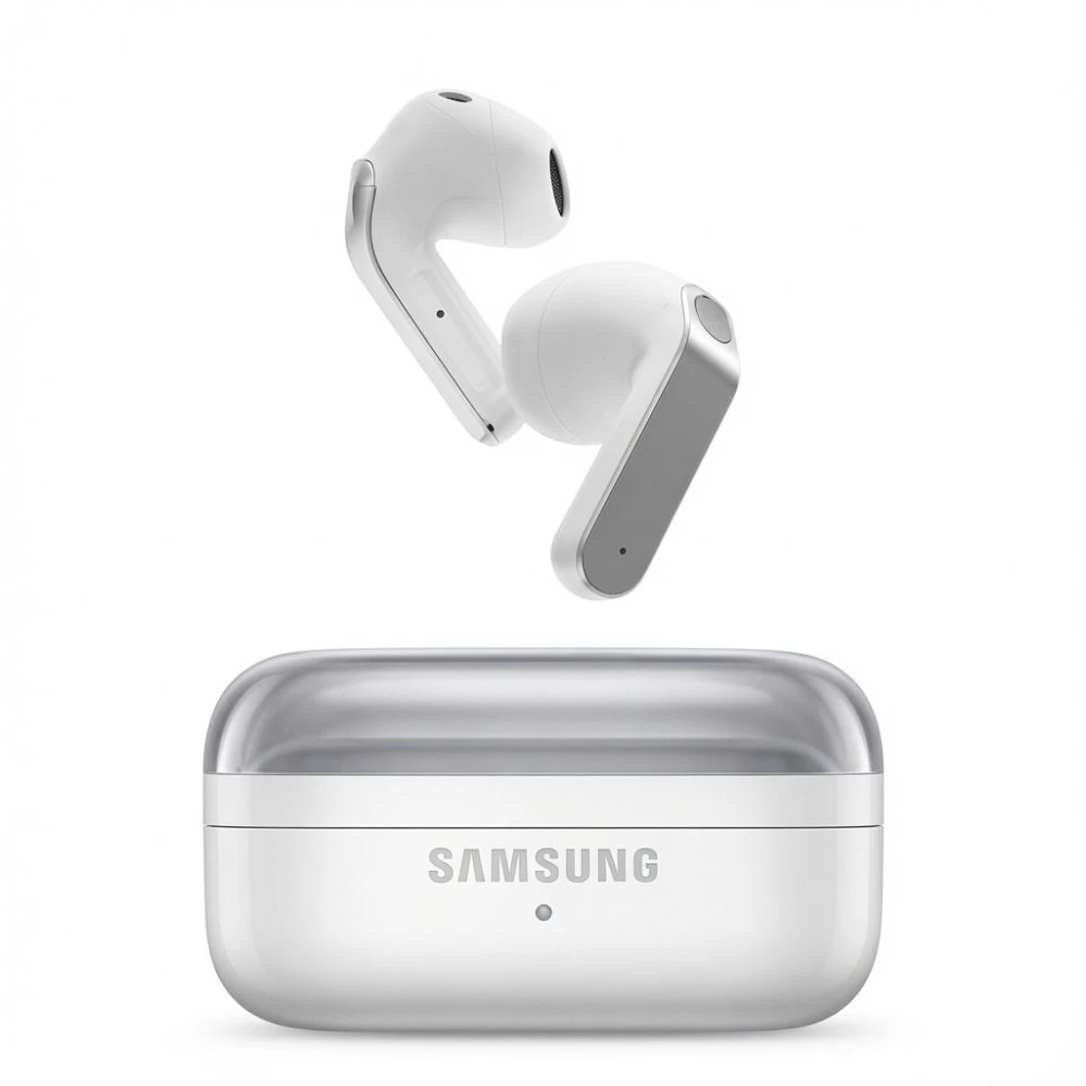 Ausinės Samsung Galaxy Buds4 vastamelunappikuulokkeet, valkoinen
