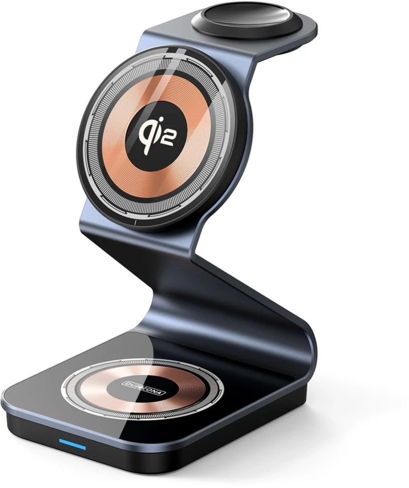 Įkroviklis Duzzona Wireless charger Duzzona W21 3-in-1 15W Wireless Charging Stand Phone Earphone Watch Charger (Qi2 Certified) Transparent 6