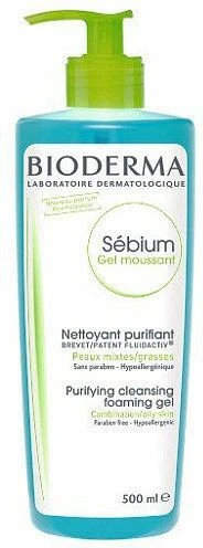 Bioderma Sébium Gel Moussant Veido prausiklis riebiai ir mišriai odai, 500 ml
